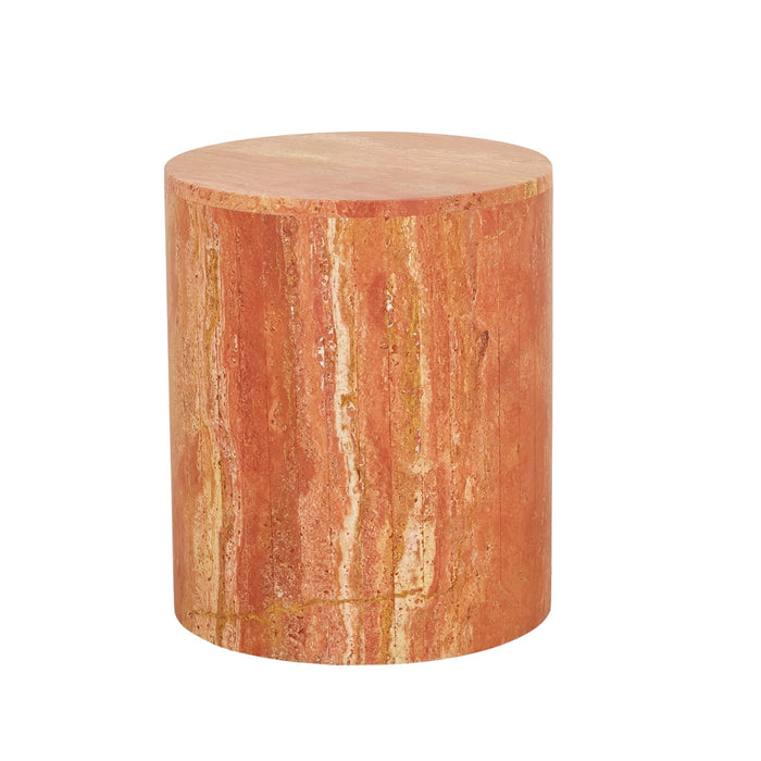 Atlas Pinnacle Side Table - Satin Red Travertine