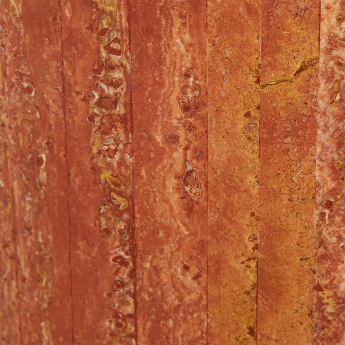 Atlas Pinnacle Side Table - Satin Red Travertine