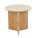 Elsie Side Table - Natural Travertine - Natural Ash