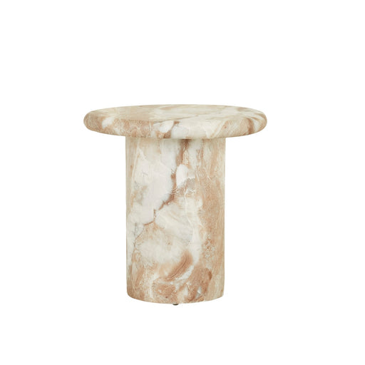 Lucia Curve Side Table - Faux Mocha Marble