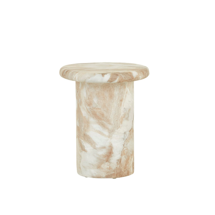 Lucia Curve Side Table - Faux Mocha Marble
