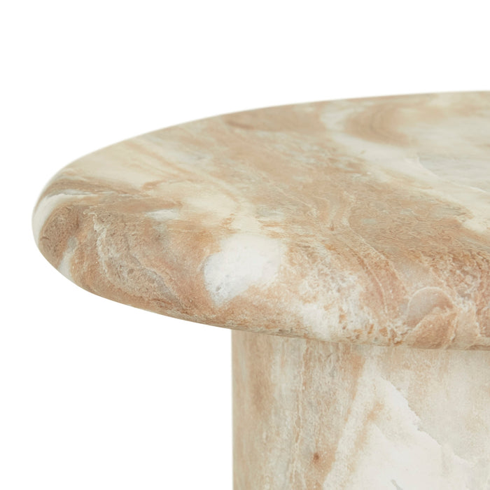 Lucia Curve Side Table - Faux Mocha Marble