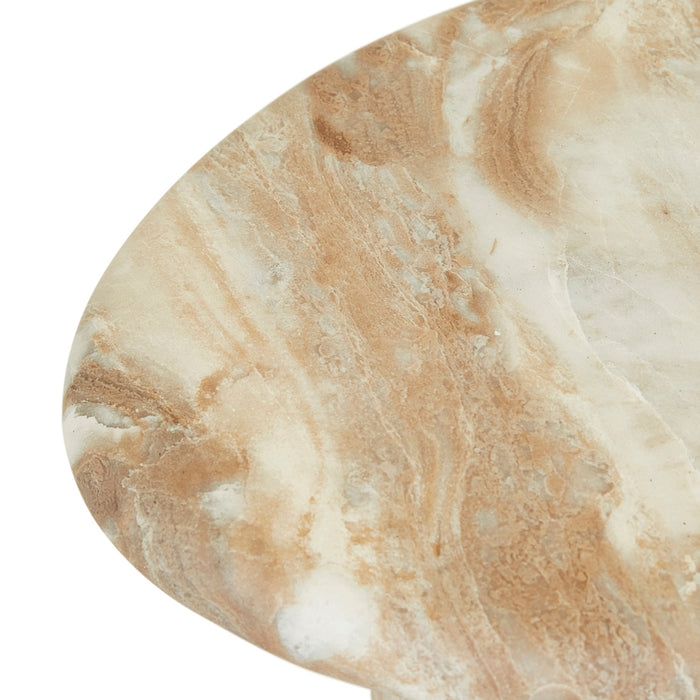 Lucia Curve Side Table - Faux Mocha Marble