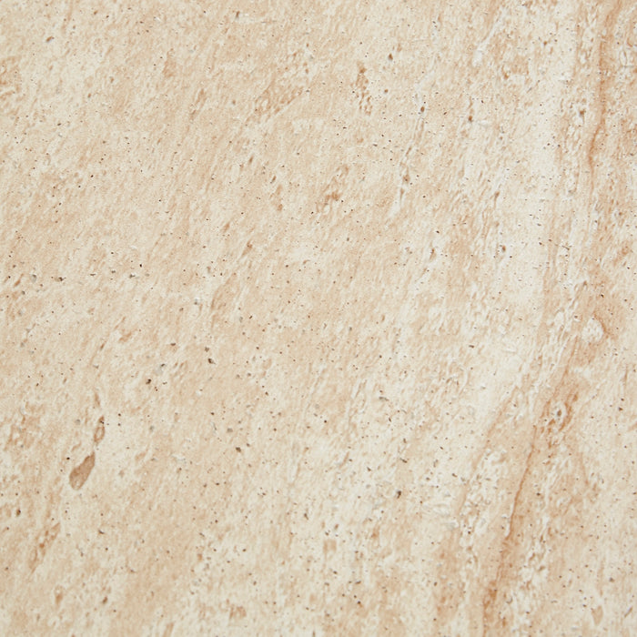 Lucia Curve Side Table - Faux Natural Travertine