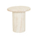 Lucia Curve Side Table - Faux Natural Travertine