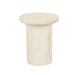 Lucia Curve Side Table - Faux Natural Travertine