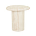 Lucia Curve Side Table - Faux Natural Travertine