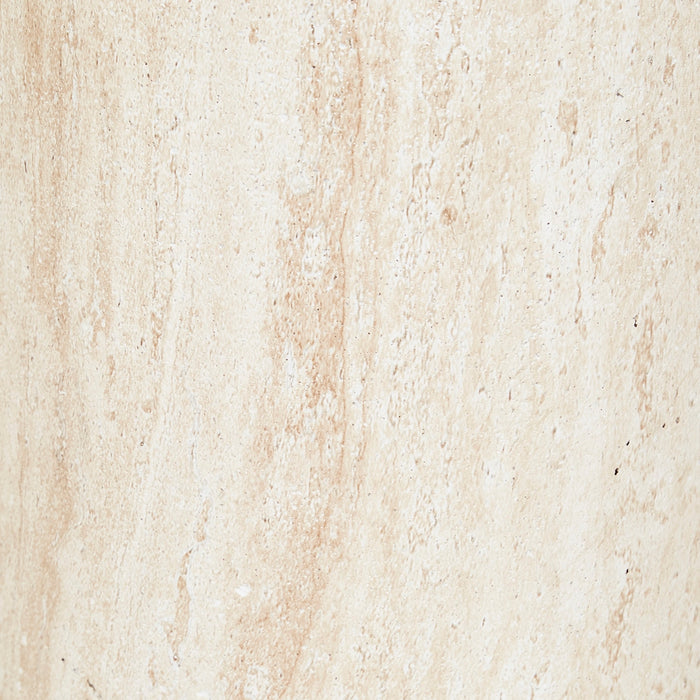 Lucia Curve Side Table - Faux Natural Travertine