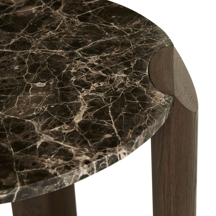 Willa Marble Side Table - Emperador Marble - Chocolate Oak