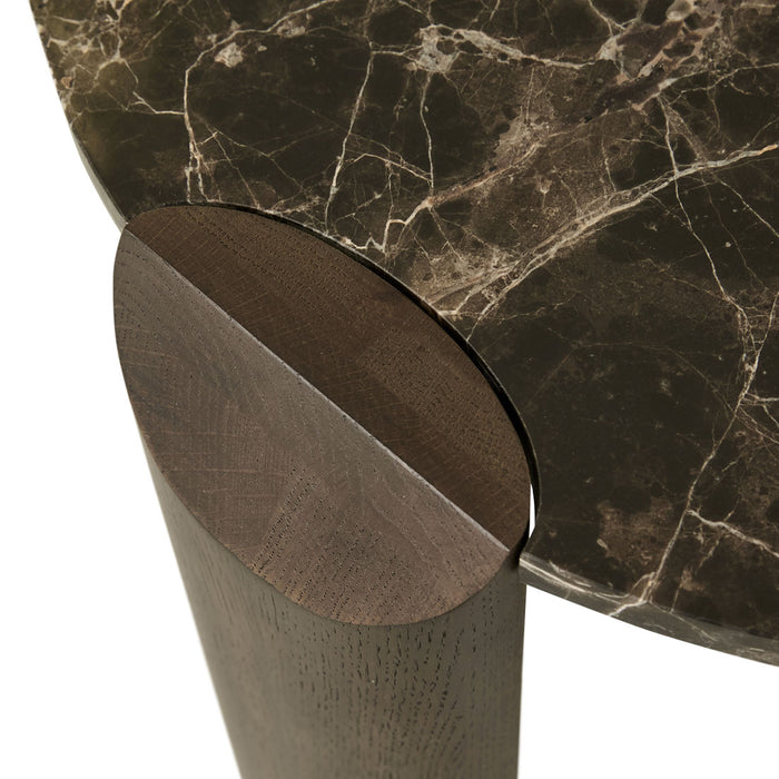 Willa Marble Side Table - Emperador Marble - Chocolate Oak