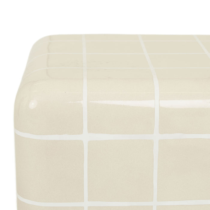 Seville Tiled Side Table 31 x 31 x 50cm - Buff