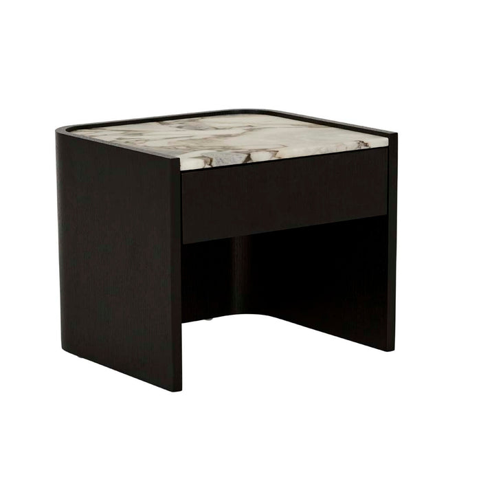 Elsie Bedside - Matt Ocean Marble - Matt Dark Oak