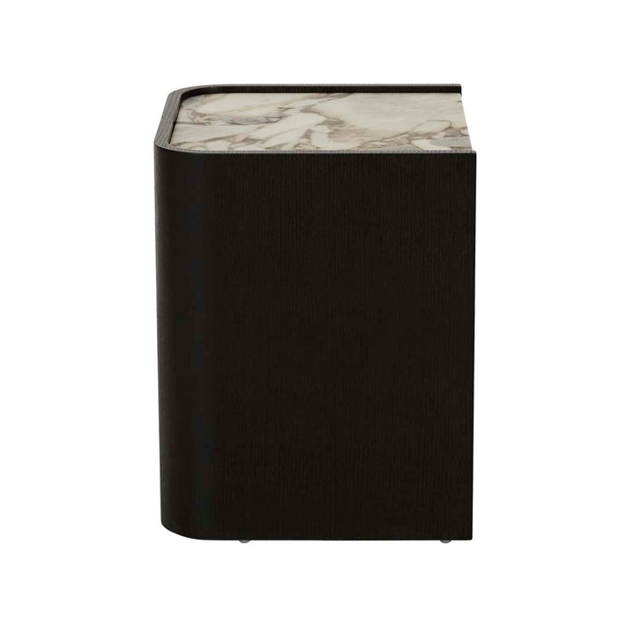 Elsie Bedside - Matt Ocean Marble - Matt Dark Oak