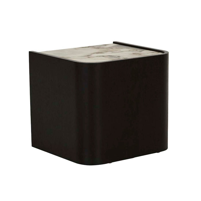 Elsie Bedside - Matt Ocean Marble - Matt Dark Oak