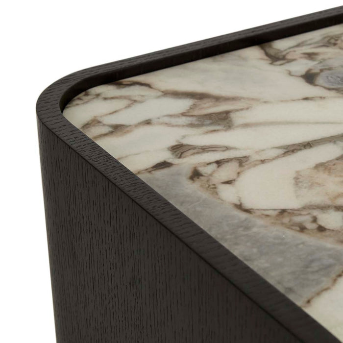 Elsie Bedside - Matt Ocean Marble - Matt Dark Oak