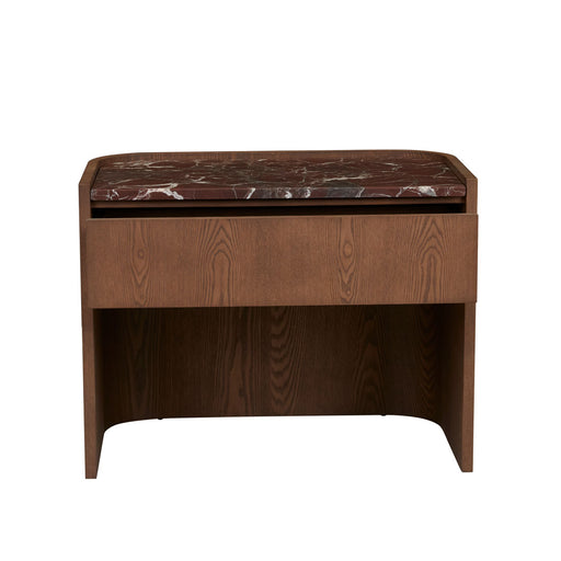 Elsie Bedside - Matt Rouge Marble - Smoked Ash