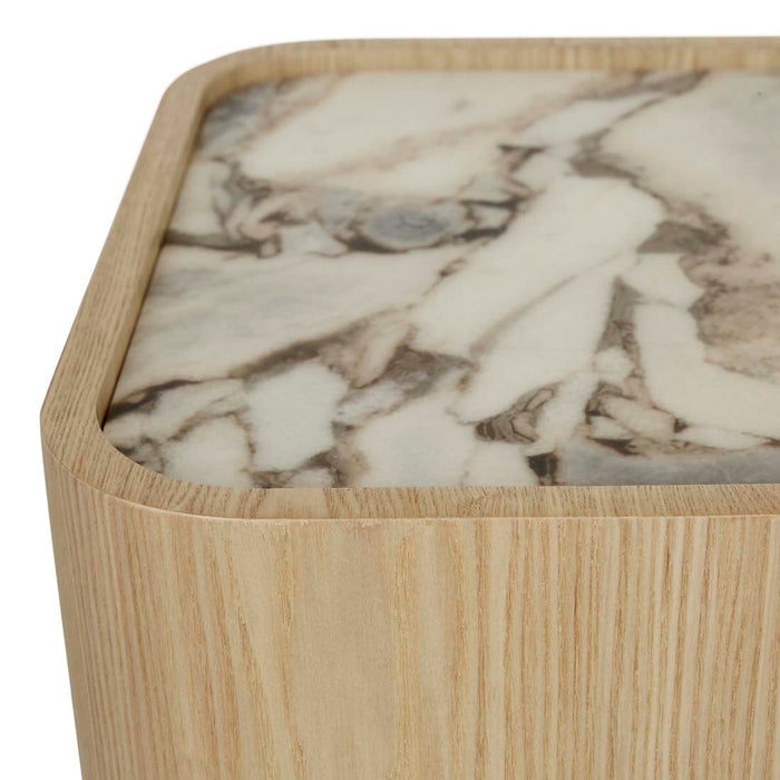 Elsie Bedside - Matt Ocean Marble - Natural Ash