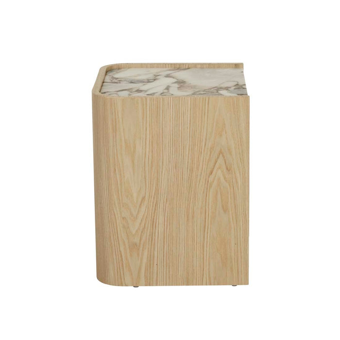 Elsie Bedside - Matt Ocean Marble - Natural Ash