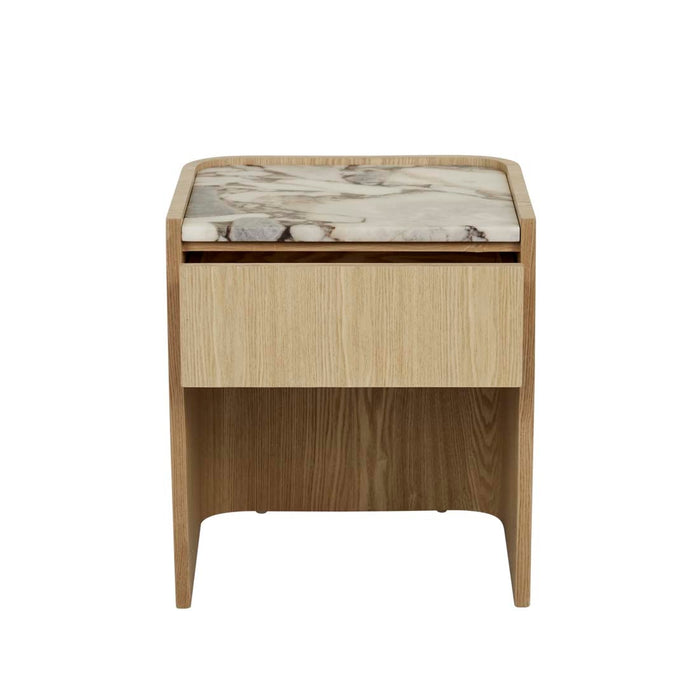 Elsie Bedside - Matt Ocean Marble - Natural Ash