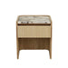 Elsie Bedside - Matt Ocean Marble - Natural Ash