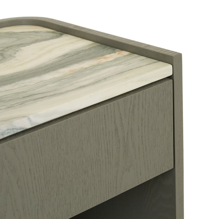Elsie Bedside - Marine Marble - Thyme