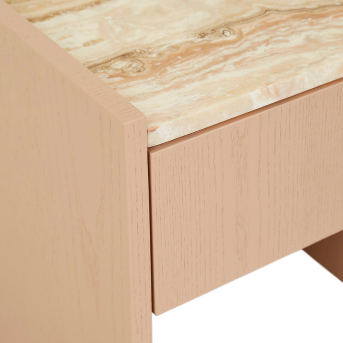 Elsie Bedside - Satin Onyx Travertine - Apricot