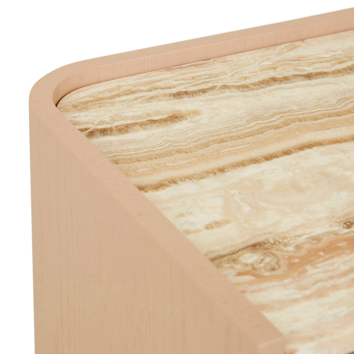 Elsie Bedside - Satin Onyx Travertine - Apricot