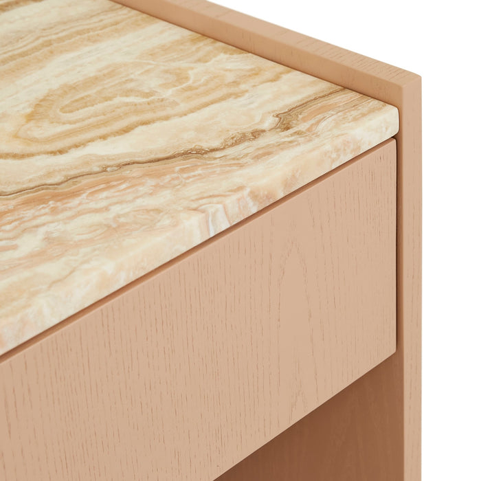 Elsie Bedside - Satin Onyx Travertine - Apricot
