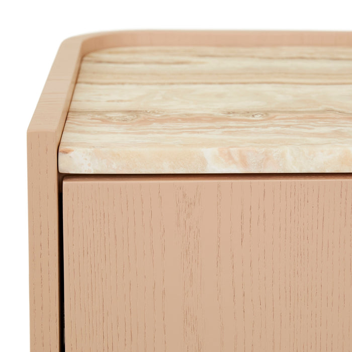 Elsie Bedside - Satin Onyx Travertine - Apricot