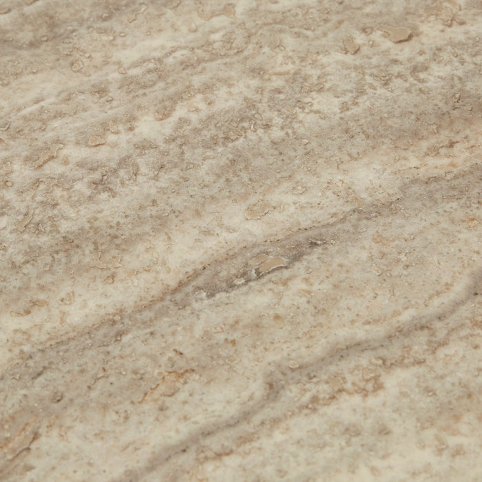 Oberon Crescent Marble Bedside - Satin Grey Travertine - Thyme