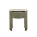 Oberon Crescent Marble Bedside - Satin Grey Travertine - Thyme