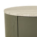 Oberon Crescent Marble Bedside - Satin Grey Travertine - Thyme