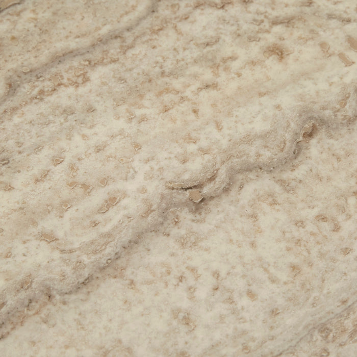 Oberon Crescent Marble Bedside - Satin Grey Travertine - Thyme