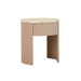 Oberon Crescent Marble Bedside - Satin Onyx Travertine - Dusk