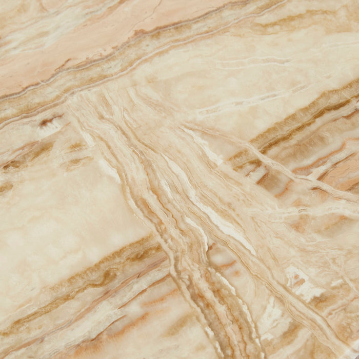 Oberon Crescent Marble Bedside - Satin Onyx Travertine - Dusk