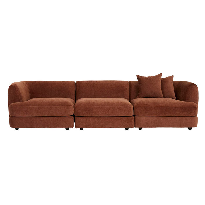 Madrid Curve Corner Sofa - Chestnut