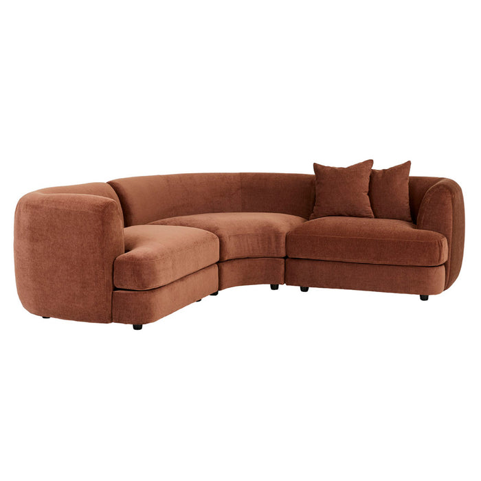 Madrid Curve Corner Sofa - Chestnut