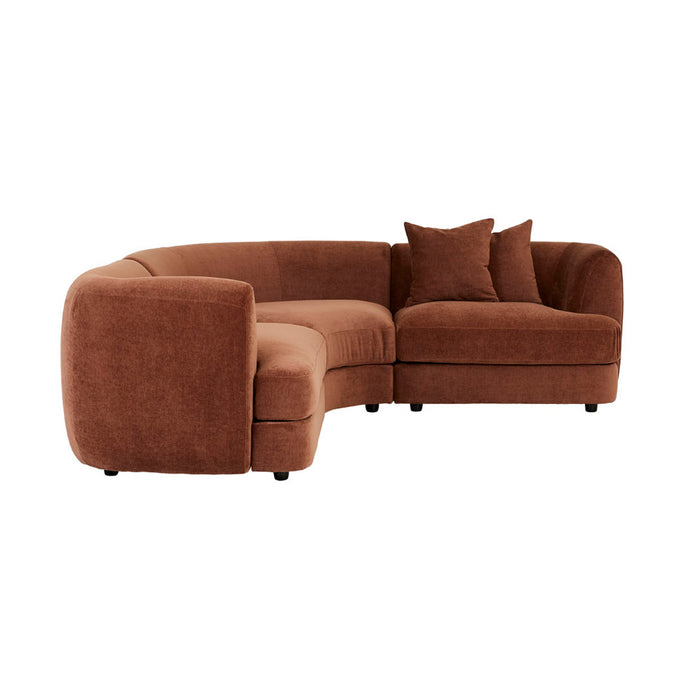 Madrid Curve Corner Sofa - Chestnut