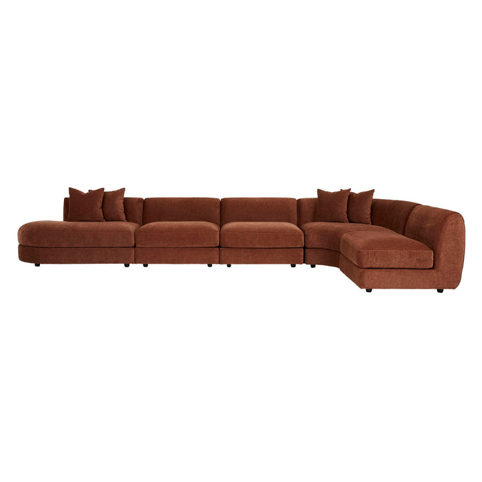Madrid Curve Corner Sofa - Chestnut