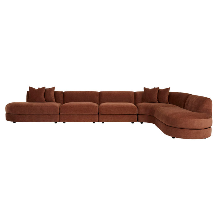 Madrid Curve Corner Sofa - Chestnut
