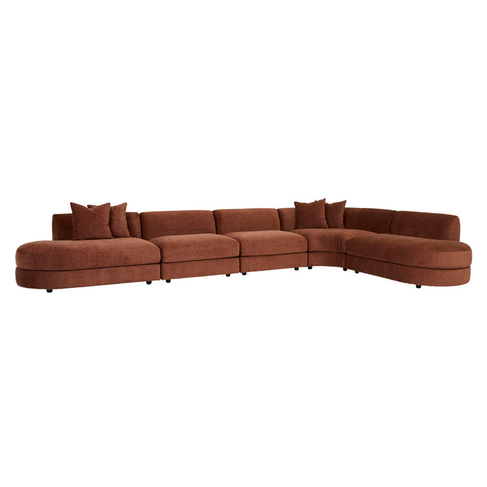 Madrid Curve Corner Sofa - Chestnut