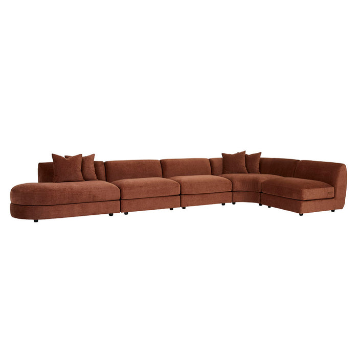 Madrid Curve Corner Sofa - Chestnut
