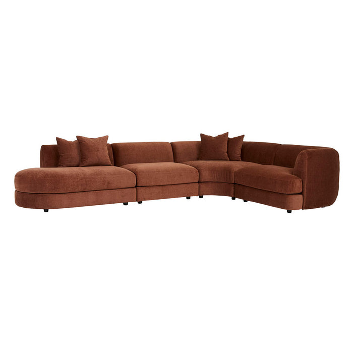 Madrid Curve Corner Sofa - Chestnut