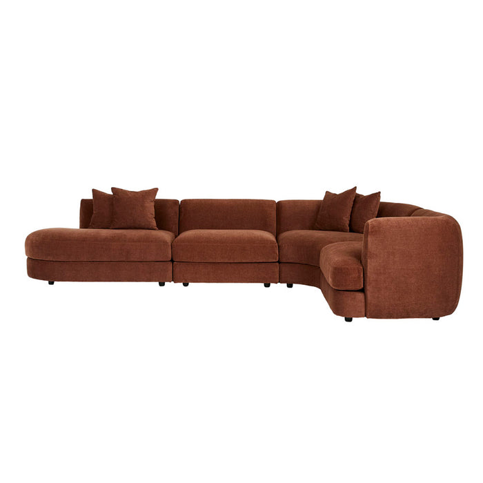 Madrid Curve Corner Sofa - Chestnut