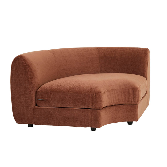 Madrid Curve Corner Sofa - Chestnut