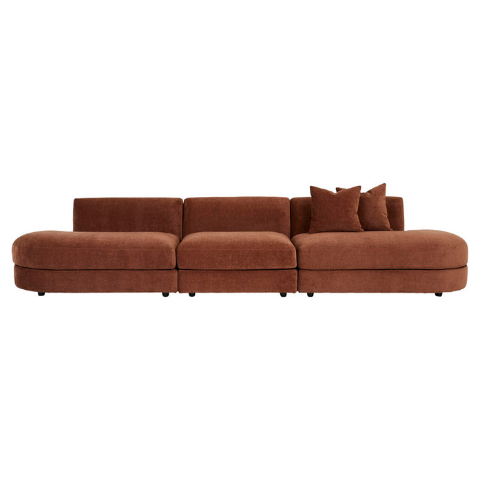 Madrid Curve Corner Sofa - Chestnut