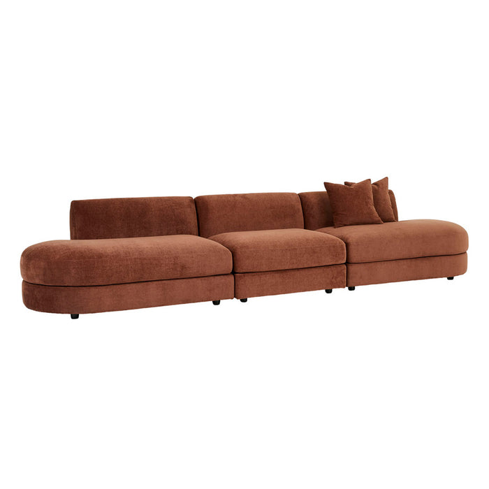 Madrid Curve Corner Sofa - Chestnut