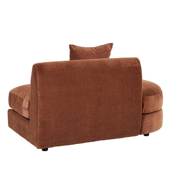 Madrid Curve Left Chaise Sofa - Chestnut