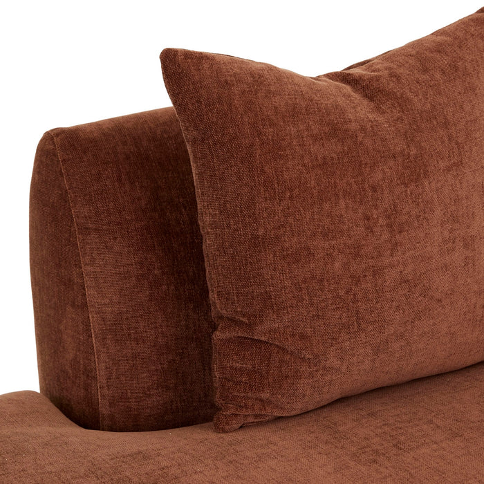 Madrid Curve Left Chaise Sofa - Chestnut