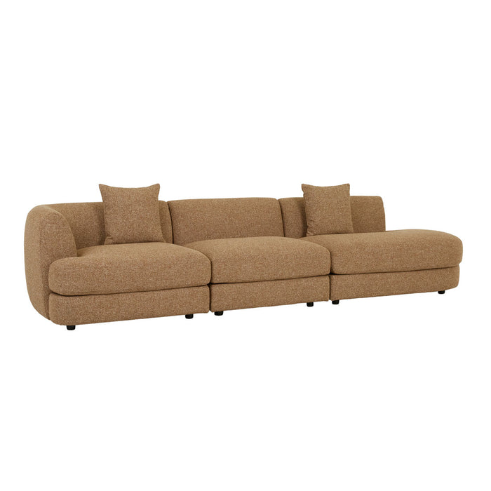 Madrid Curve Left Chaise Sofa - Toffee Weave